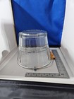 Vintage Anchor Hocking Clear Glass Ice Bucket Farm Basket With Wooden Handle