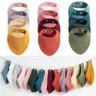 Baby Bibs Muslin Cotton Stuff Solid Color Snap Button Soft Triangle Saliva Towel