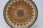 Vintage Studio Art Pottery Glazed Abstract Ceramic Plate Signed M v Tung