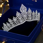 Luxury All Cz Cubic Zirconia Leaf Wedding Party Princess Prom Tiara Crown