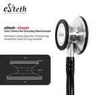 Esteth Classic Stethoscope - Amplified Sound For Monitoring  Stainless Steel