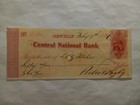 Rare Vintage 1867 New York Central National Bank Check Beautiful Eagle Art      