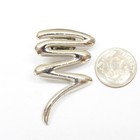 Zig Zag Scribble Squiggle Pin Brooch Silver Tone Lapel Enamel Collectible