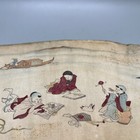 19th Art Chinese Silk Fan Scene Painted Landscape 6 75x19    Kids Antique Child