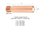 Mig 11-30  030  Contact Tips 1130 For Tweco Mini Mig   1   Lincoln 100l Pk Of 25