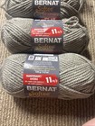 Bernat Softee Chunky Yarn Skein Grey Heather 3 5 Oz 108 Yards New Lot Of 6
