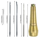 14pcs Leather Sewing Awl Needle Set With Copper Handle For Handmade Leather S   