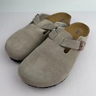 New-birkenstock Boston-taupe Soft Footbed Suede Wide Clog Shoe Us-size 9-12