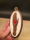 Vintage Antique Style Cast Iron Heart In Hand Odd Fellows Plaque Sign