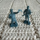 Vintage Marx 1967 Blue Toy Soldiers Figures  set Of Two  Union Civil War Usa