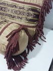 Vintage Croscill Damask Fringe Throw  Bolster   Rectangle Pillows 2 Burgundy Tan