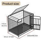 49  Alloy Steel Dog Crate Kennel With Top Skylight   Feeding Gate For Large Dog