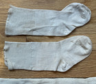 Child s Antique Cotton Socks  3 Sizes  White And Off White  Estate Find