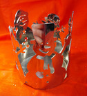 Yankee Candle Snowman Christmas Large Jar Hugger holder Silver Metal New 