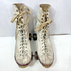 Vintage Official Roller Derby White Leather Skates No Size Women
