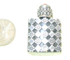 Vintage Miniature Perfume Glass Bottle Daisy Checker Pattern Art Decorative