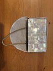 Vintage Mother Of Pearl Vanity Purse Compact Pearl   Brass 5 25  X 3 
