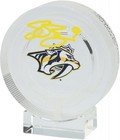 Filip Forsberg Predators Signed Crystal Puck - Filled W ice From 2024-25 Season