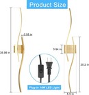 Wall Sconces - 2 Pack Gold  Plug-in  14w Led  Modern Indoor Lighting With Cord