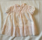 1950 s Vtg Dress Sheer Pink Lace Trim Baby Toddler 18-24 Months Vintage Or Doll
