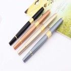 Hero 7055 Metal Fountain Pen   Converter  Fine Nib  Gold Trim  4 Color Options