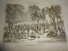 1836 Steel Engraving Party In Honor Of The French Imperial Guard Napoleonic War