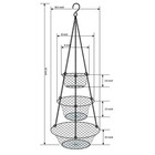  3-tier Wire Fruit Hanging Basket  Vegetable Kitchen Storage Basket  