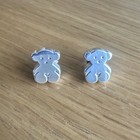 Tous Silver Sweet Dolls Bears Earrings Sterling Silver 925 Stud With Backings