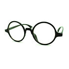 Black Retro Vintage Style Plastic Frame Circle Round Lens Clear Lens Eye Glasses