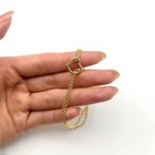 14k Yellow White Gold Double Open Heart Anklet  hollow  10 