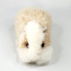 Real Alpaca Fur Stuffed Guinea Pig Cream White 8  Plush Ultra Soft Realistic