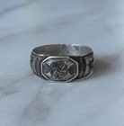 Imperial Russian Silver 84 Niello Ring   Antique Men   s Jewelry