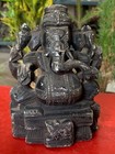 Antique Hand Carved Black Stone Lord Ganesha Idol Granite Statue Figurine 5 5 