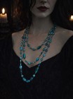 Haunted Blue Glass Bead Necklace Spirit Vessel Energy Anchor Protection Vintage 
