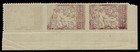 Croatia 1919 5k Brown Marginal Imperf Pair michel 97 U  M Mint Cat 100   