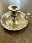 Vintage Solid Brass Chamberstick Candle Stick Taper Holder W  Finger Ring 