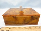 Beautiful 1930 40s Butterscotch Coffee Swirled Catalin Trinket cigarette Box