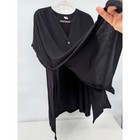 Peyton   Parker Sz Ox Black Button Down Long Sleeve Tunic Top Flowy Coverup