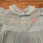 Vintage Bryan   Co Pale Yellow Dot Ruffled Lace Baby Dress 12 Mos