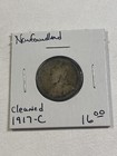 1917-c Newfoundland 25 Cents Silver Coin Low Mintage Cleaned