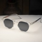 Vintage Black Polarized Sunglasses Mens Crystal Clear Solid Acetate Glasses Gift