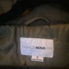 Fashion Nova Men Green Hooded Parka Jacket Faux Fur Trim Lined Mid-length S