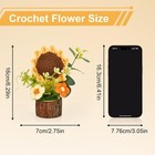 Cute Crochet Flowers Bouquet  Handmade Knitted Sunflowers With Wooden Pot