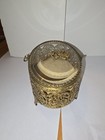 Mcm Vintage Filigree With Flower On Top Jewelry Box  Beveled Glass Estate Find  
