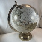 Universal World Globe Cream   Gold Where Map W  Gold Stand 12    Tall
