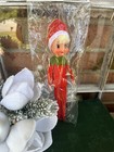 Vintage Mid-century New Old Stock Knee Hugger Christmas Elf - Blonde Girl In Red