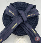 Chanel Navy With Gold Font Gift Wrap Ribbon 2 Yard   6 Feet  width 3 4  