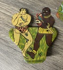 Rare Set Of 2 Vintage Tarzan Tin Mechanical Lithograph Clicker Toy Works 
