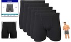Men s Covered Waistband Boxer Briefs  5-pack In Black For Everyday Wear