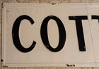Large Vintage Embossed Painted Rustic Metal Cotton Sign